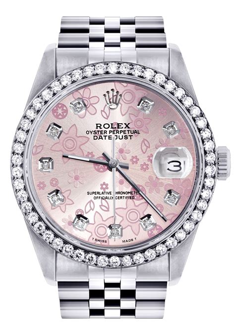 rolex flower diamond|rolex with diamonds men's.